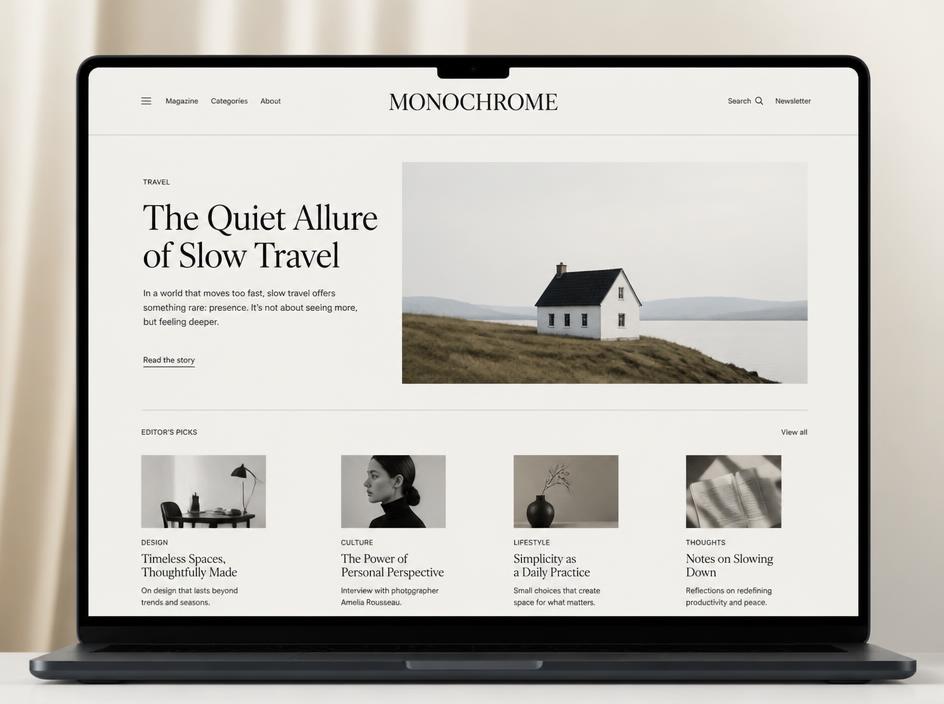 Lumen Journal digital editorial website on a laptop screen